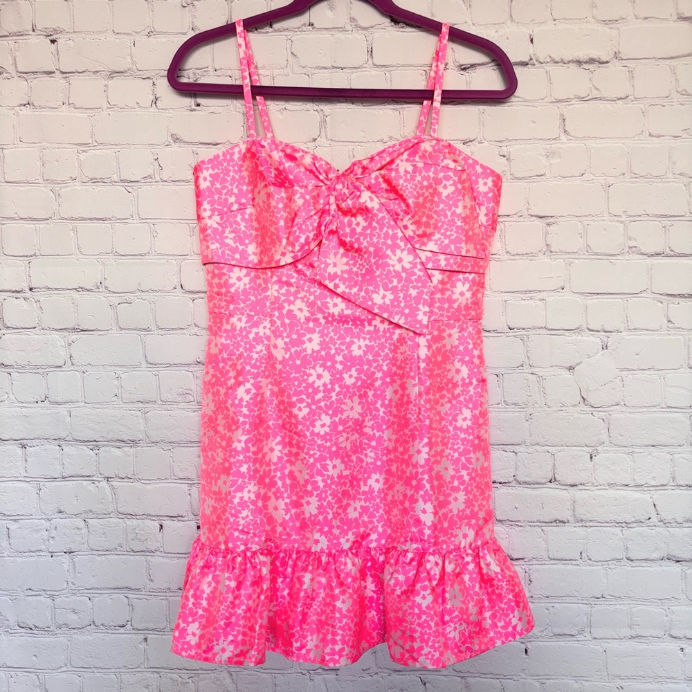 LILLY PULITZER Sutton Roxie Pink Jacquard Skirted Romper--NWT--6 - Picture 2 of 16